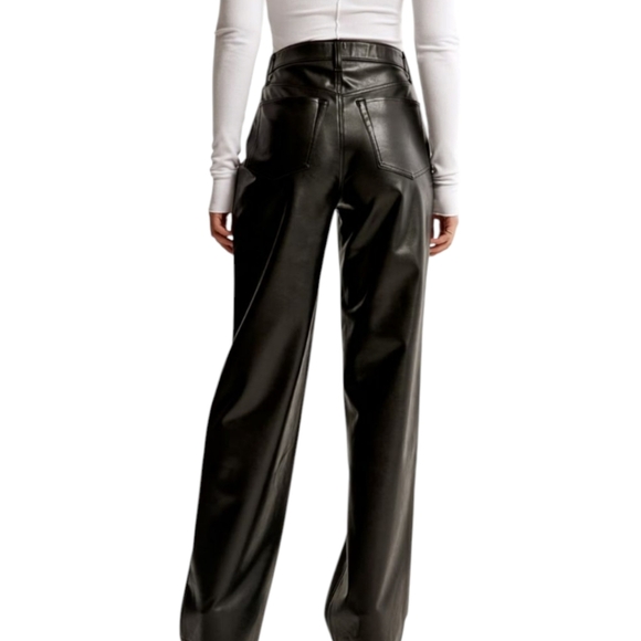 Abercrombie & Fitch Black Leather Pants - Picture 3 of 8